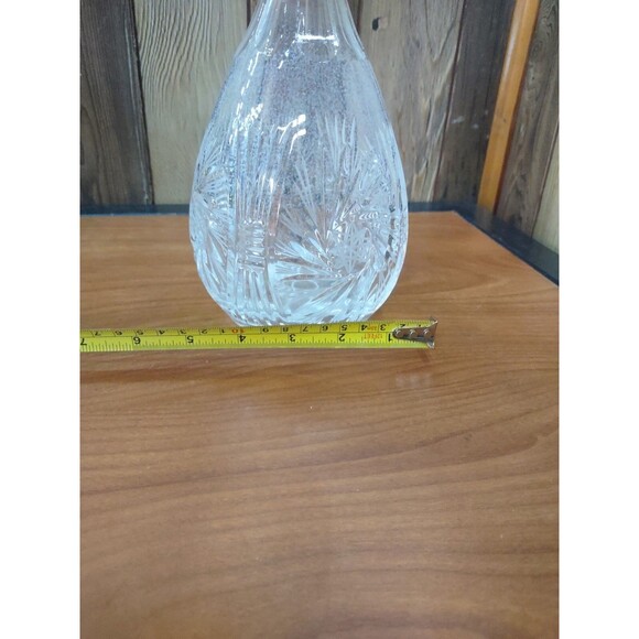 Vintage Genie Bottle Clear Glass Crystal Diamond Cut Liquor Barware Decanter - Picture 5 of 8